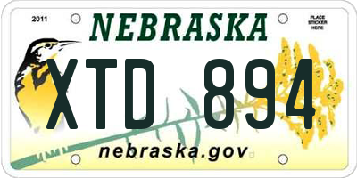 NE license plate XTD894