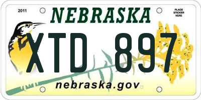 NE license plate XTD897