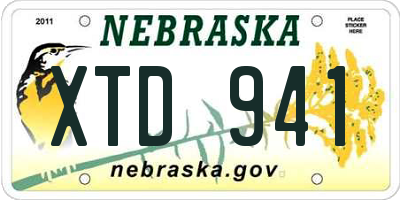 NE license plate XTD941