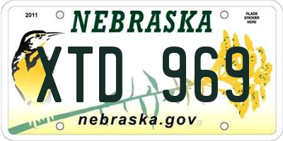 NE license plate XTD969