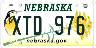NE license plate XTD976
