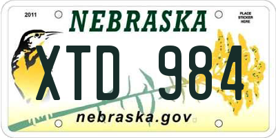 NE license plate XTD984