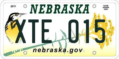 NE license plate XTE015
