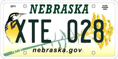 NE license plate XTE028