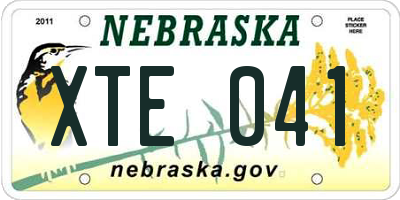 NE license plate XTE041