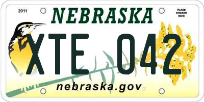 NE license plate XTE042