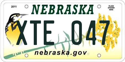 NE license plate XTE047