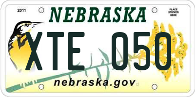 NE license plate XTE050