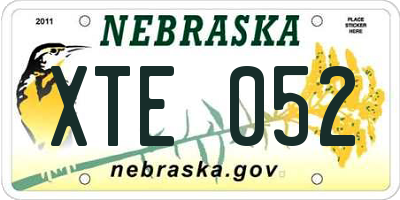 NE license plate XTE052