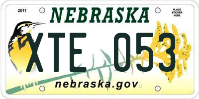 NE license plate XTE053