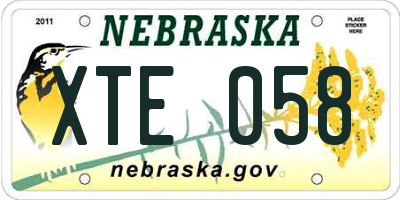 NE license plate XTE058