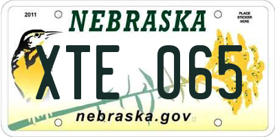 NE license plate XTE065