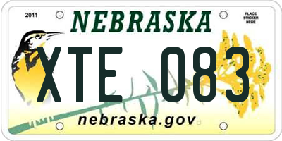 NE license plate XTE083