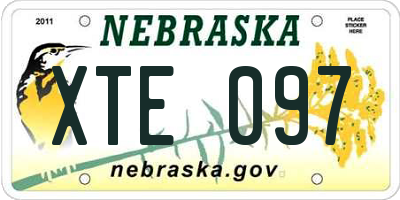 NE license plate XTE097