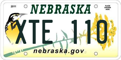 NE license plate XTE110