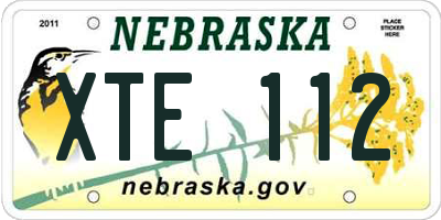 NE license plate XTE112