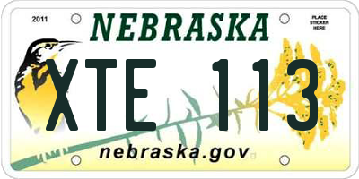 NE license plate XTE113