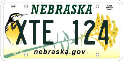 NE license plate XTE124