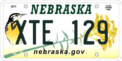 NE license plate XTE129