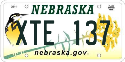 NE license plate XTE137