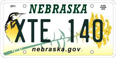 NE license plate XTE140