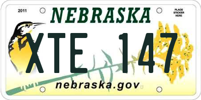 NE license plate XTE147