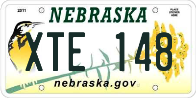 NE license plate XTE148