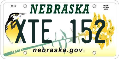 NE license plate XTE152