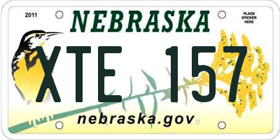 NE license plate XTE157