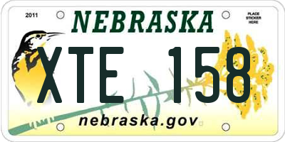 NE license plate XTE158