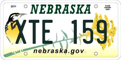 NE license plate XTE159