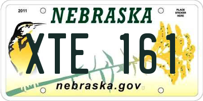 NE license plate XTE161