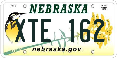 NE license plate XTE162