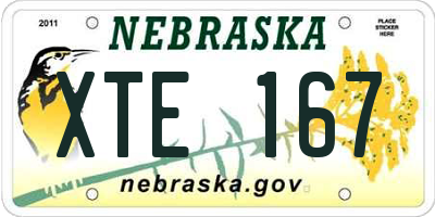 NE license plate XTE167