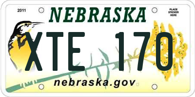 NE license plate XTE170