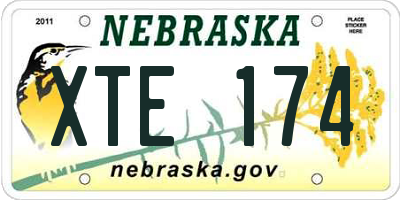NE license plate XTE174