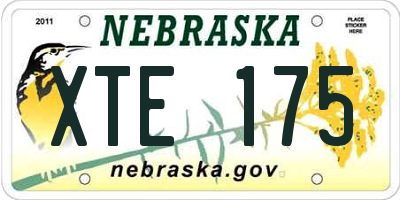 NE license plate XTE175