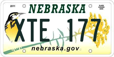 NE license plate XTE177