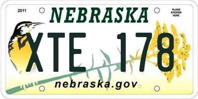 NE license plate XTE178