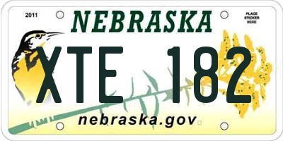 NE license plate XTE182