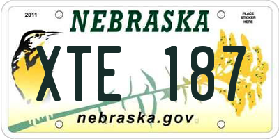 NE license plate XTE187