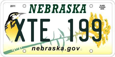 NE license plate XTE199