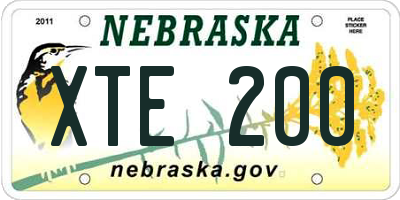 NE license plate XTE200