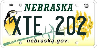 NE license plate XTE202