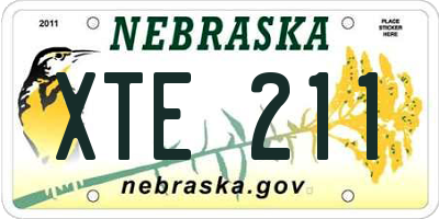 NE license plate XTE211