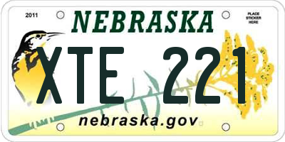 NE license plate XTE221