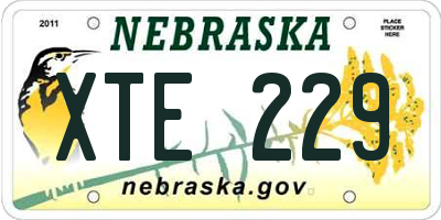NE license plate XTE229