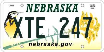 NE license plate XTE247