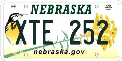 NE license plate XTE252