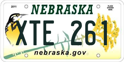 NE license plate XTE261